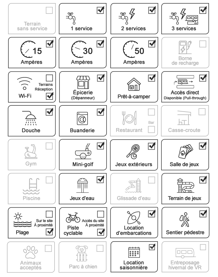 Commodit&eacute;s du camping Sainte-Agathe-des-Monts